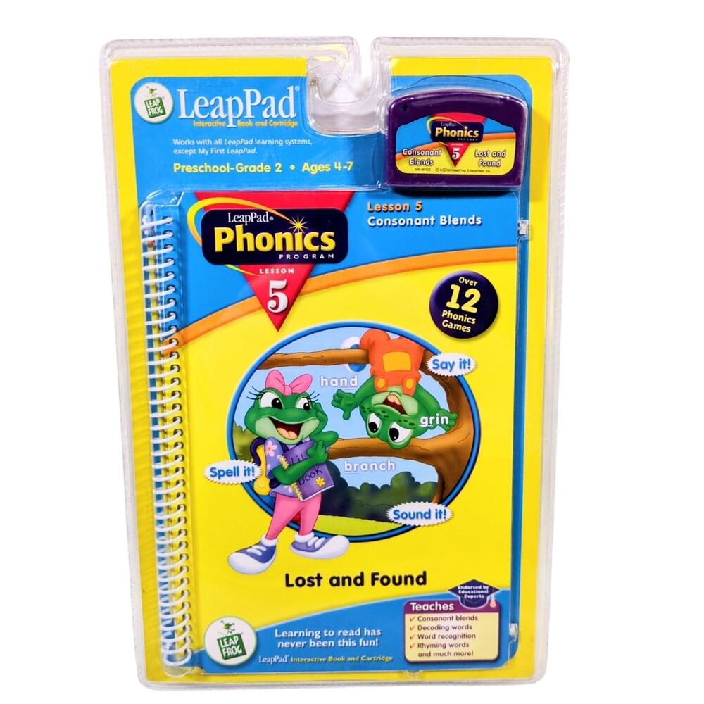LeapFrog LeapPad Phonics Program Lesson 5 Consonant Blends Book & Cartridge New